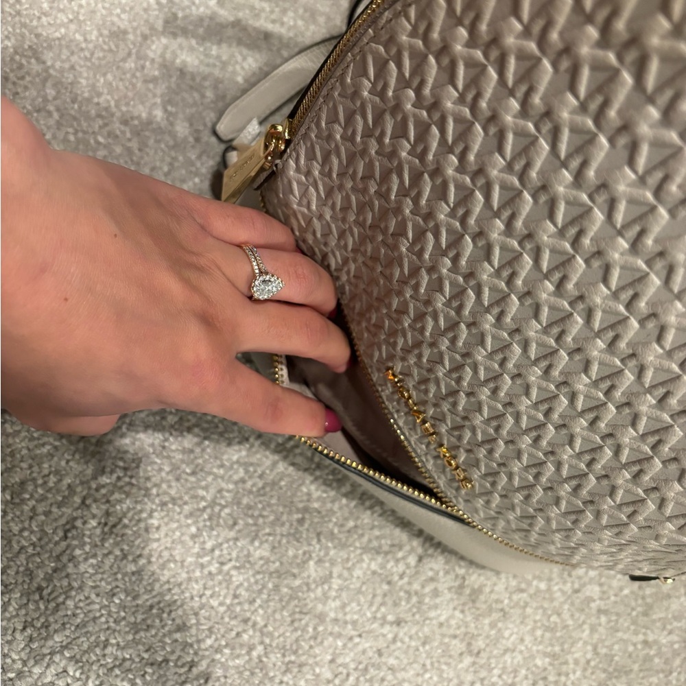 Michael Kors Rhea Medium Embossed Backpack - Picture 5 of 5